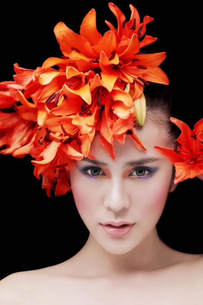 繁花密语－妆面花饰人像摄影中的妆容解析和发型解析
